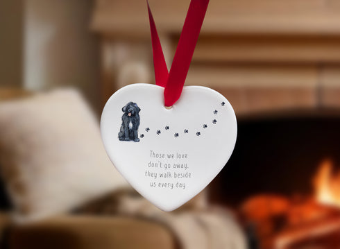 Newfoundland Walk Beside Us Ceramic Heart